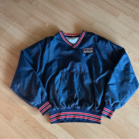 Vintage USA Softball 90s Bomber Sportswear Jacket XL - Picture 1 of 10